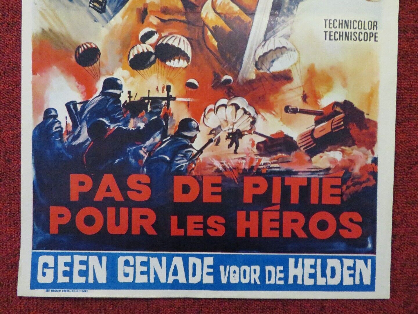 PAS DE PITIE POUR LES HEROS / A BULLET FOR ROMMEL BELGIUM (21.5"x14") POSTER '69 Movie posters