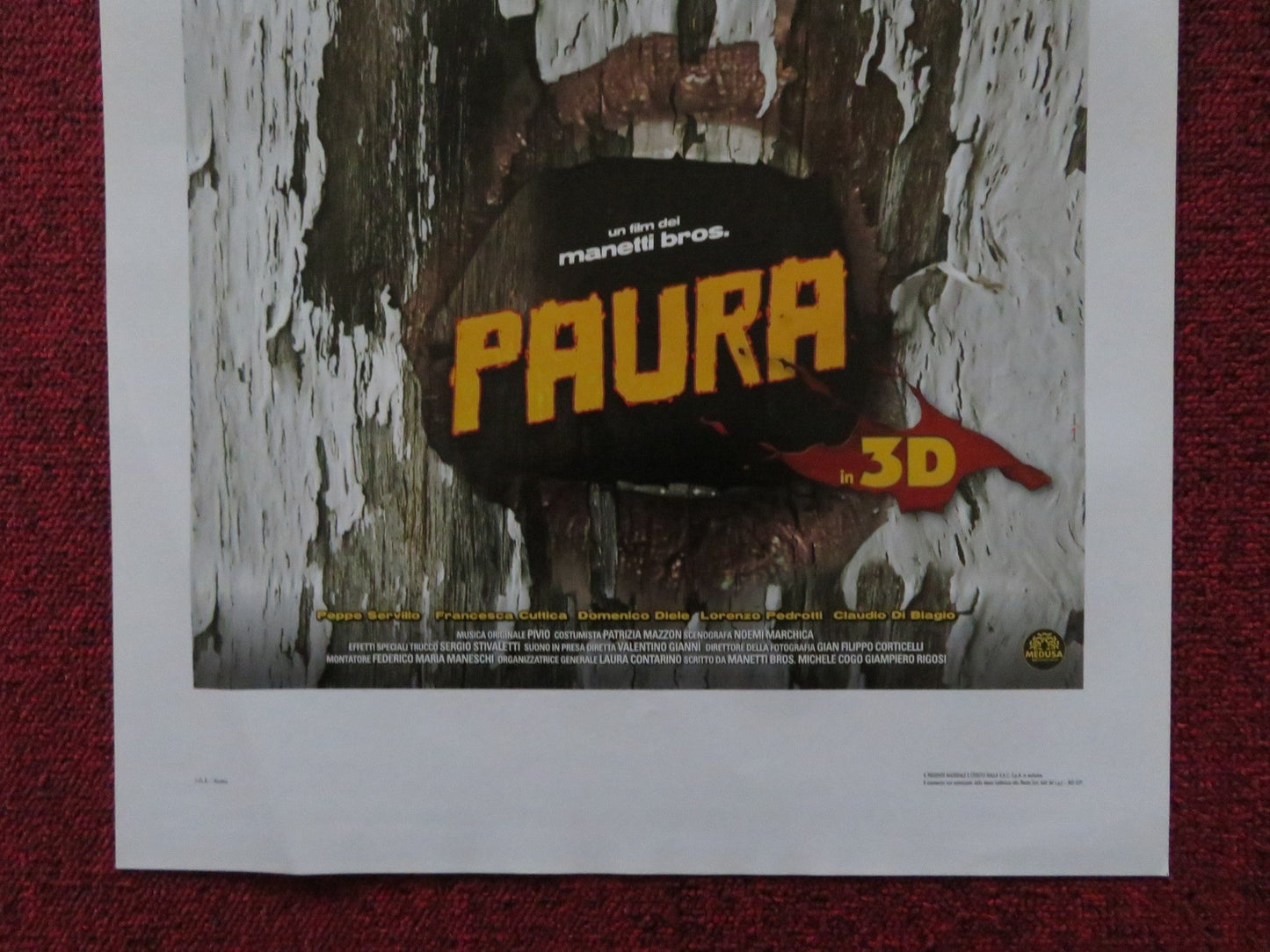 PAURA 3D ITALIAN LOCANDINA POSTER PEPPE SERVILLO FRANCESCA CUTTICA 2012 Rendezvous Cinema Movie posters