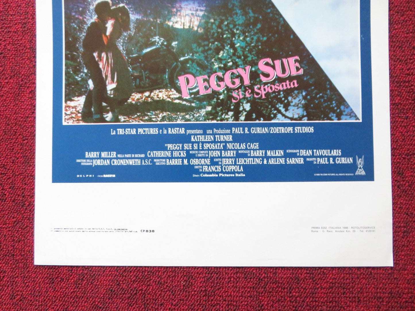 PEGGY SUE GOT MARRIED ITALIAN LOCANDINA POSTER KATHLEEN TURNER BARRY MILLER 1986 Rendezvous Cinema Movie posters