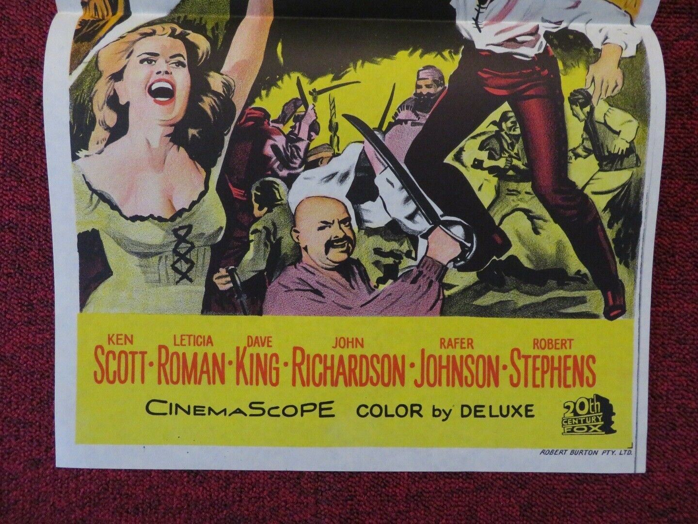 PIRATES OF TORTUGA FOLDED AUSTRALIAN DAYBILL POSTER KEN SCOTT LETÍCIA ROMÁN 1961 Movie posters