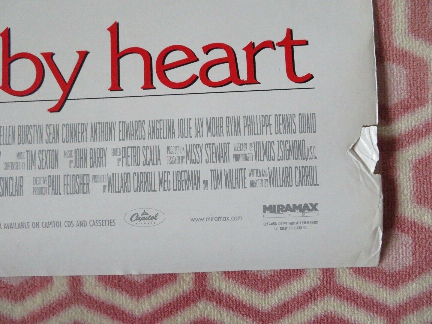 PLAYING BY HEART US ONE SHEET ROLLED POSTER GILLIAN ANDERSON 1998 Movie posters