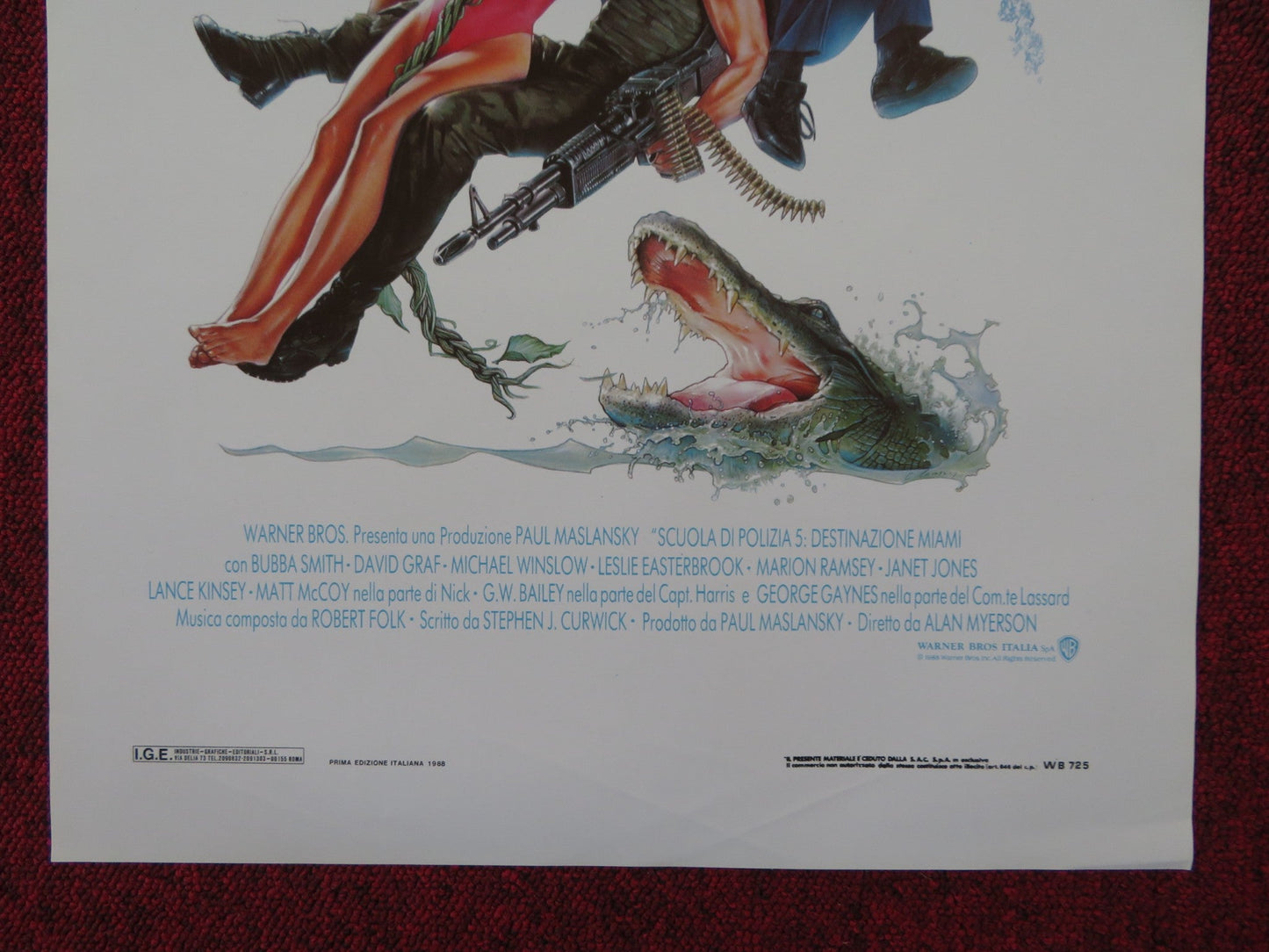 POLICE ACADEMY 5: ASSIGNMENT: MIAMI BEACH ITALIAN LOCANDINA POSTER 1988 Rendezvous Cinema Movie posters