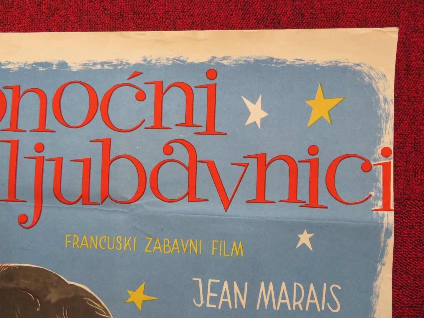 PONOCNI LJUBDAVNICI /THE LOVERS OF MIDNIGHT YUGOSLAVIAN (19"x 27.5") POSTER 1953 Movie posters