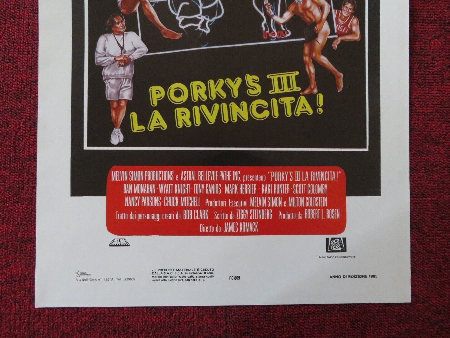 PORKY'S REVENGE ITALIAN LOCANDINA (27.5"x13") POSTER DAN MONAHAN 1985 Movie posters
