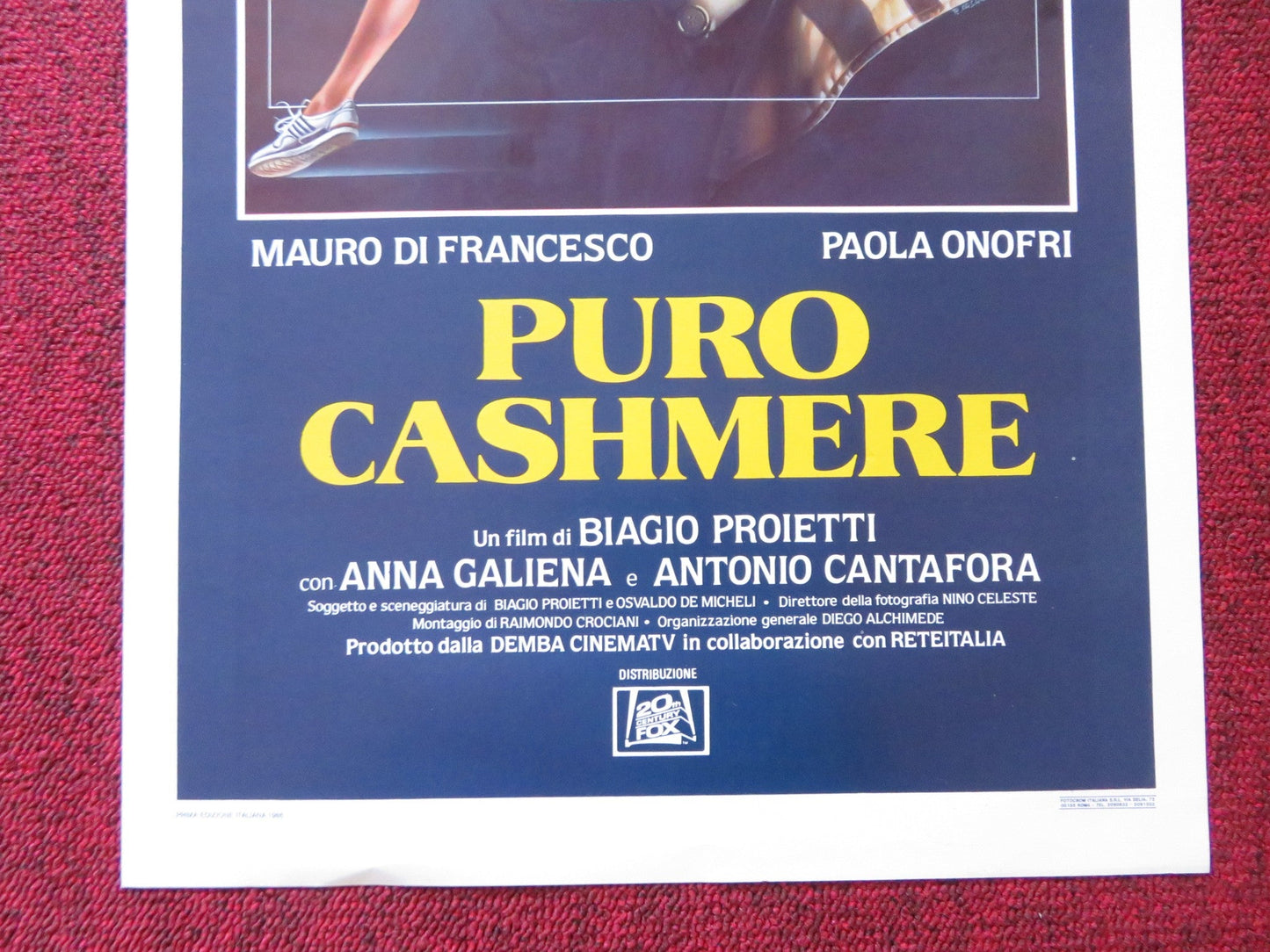 PURO CASHMERE ITALIAN LOCANDINA POSTER MAURO DI FRANCESCO PAOLA ONOFRI 1986 Rendezvous Cinema Movie posters
