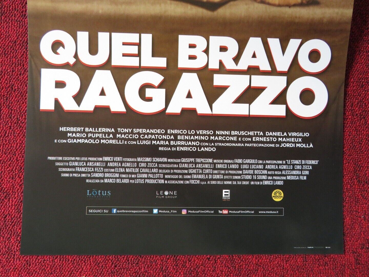 QUEL BRAVO RAGAZZO ITALIAN LOCANDINA (26.5"x12.5") POSTER HERBERT BALLERINA 2016 Movie posters