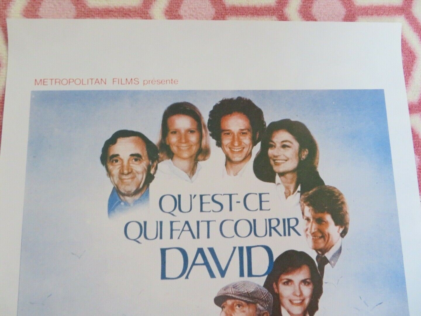 QU'EST - CE QUI FAIT COURIR DAVID BELGIUM (21.5"x 14.5") POSTER C.AZNAVOUR 1982 Movie posters