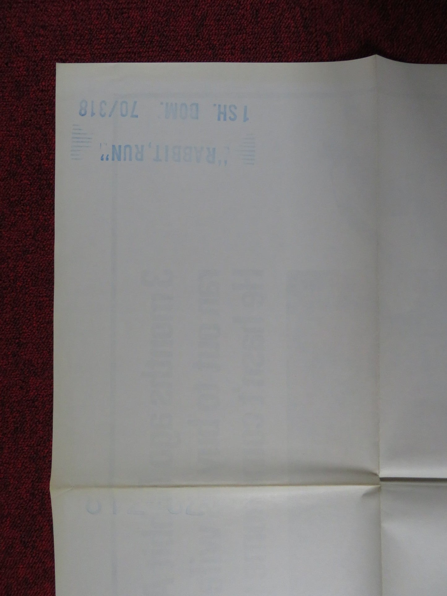 RABBIT, RUN FOLDED US ONE SHEET POSTER JAMES CAAN ANJANETTE COMER 1970 Rendezvous Cinema Movie posters