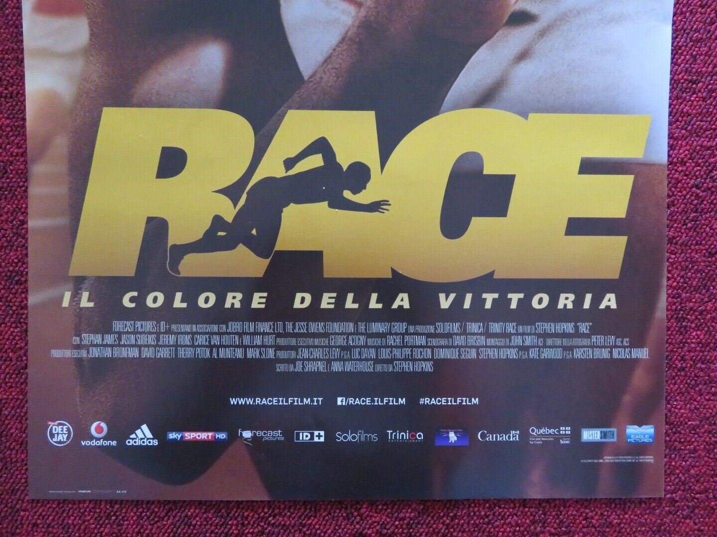 RACE ITALIAN LOCANDINA (27.5"x12.5") POSTER STEPHAN JAMES 2016 - Rendezvous Cinema