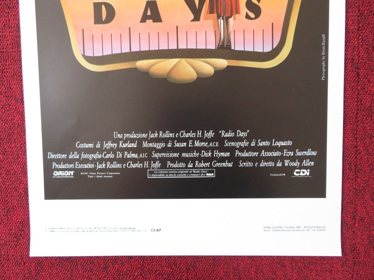 RADIO DAYS ITALIAN LOCANDINA POSTER WOODY ALLEN MIKE STARR 1987 Rendezvous Cinema Movie posters