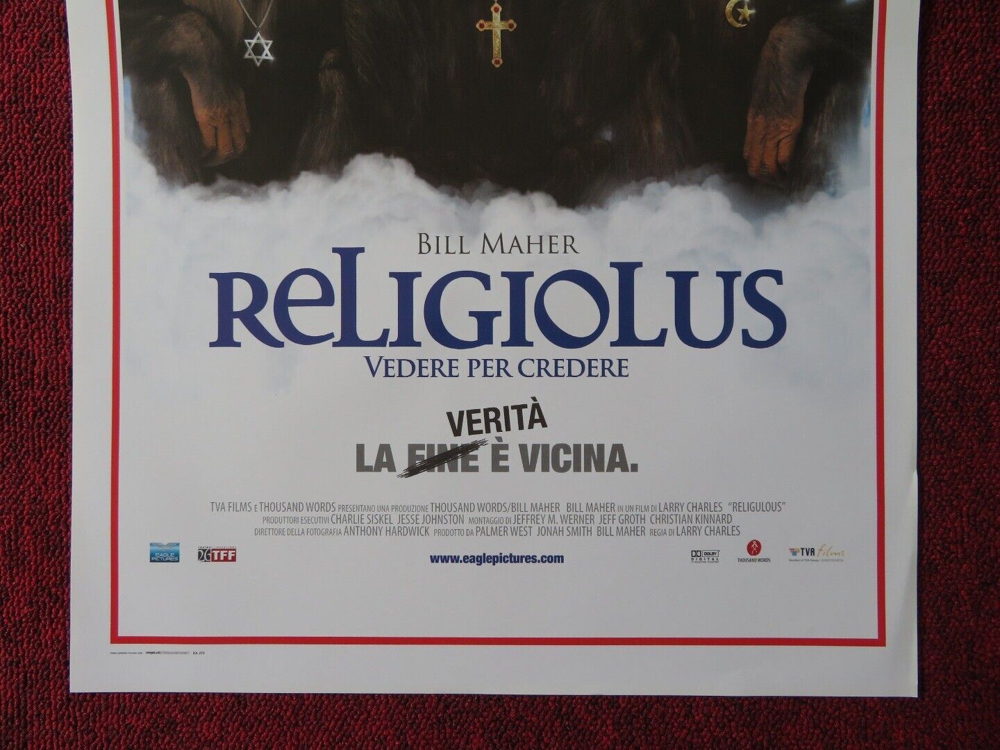 RELIGULOUS ITALIAN LOCANDINA (27.5"x13") POSTER BILL MAHER TAL BACHMAN 2008 Movie posters