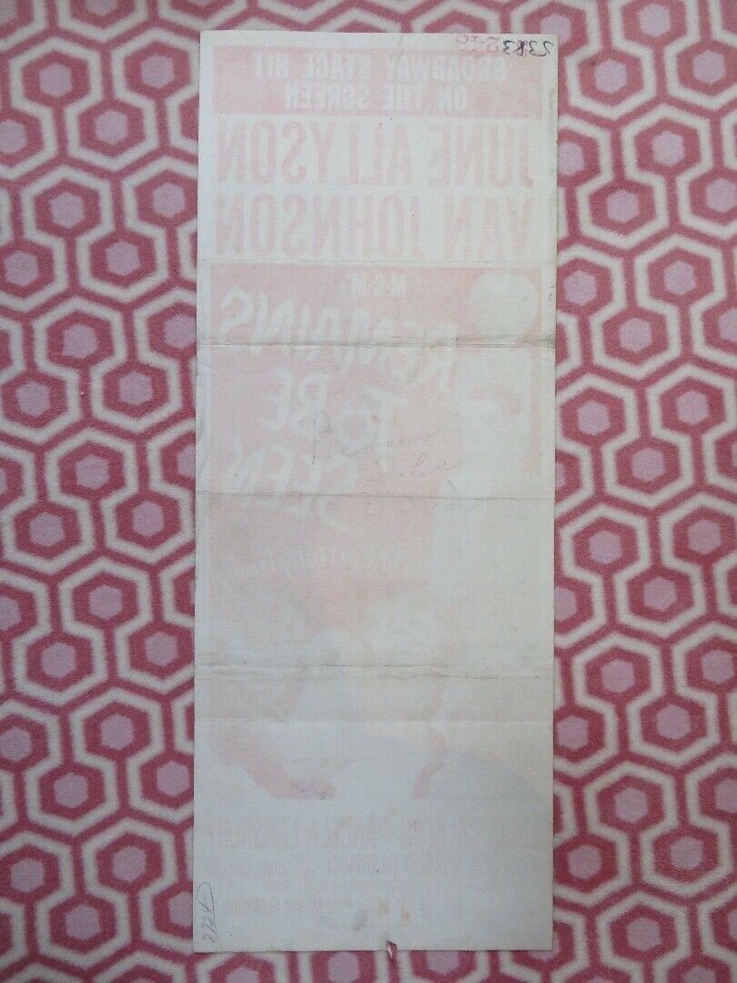 REMAINS TO BE SEEN US INSERT (14"x 36") POSTER JUNE ALLYSON VAN JOHNSON 1953 Movie posters