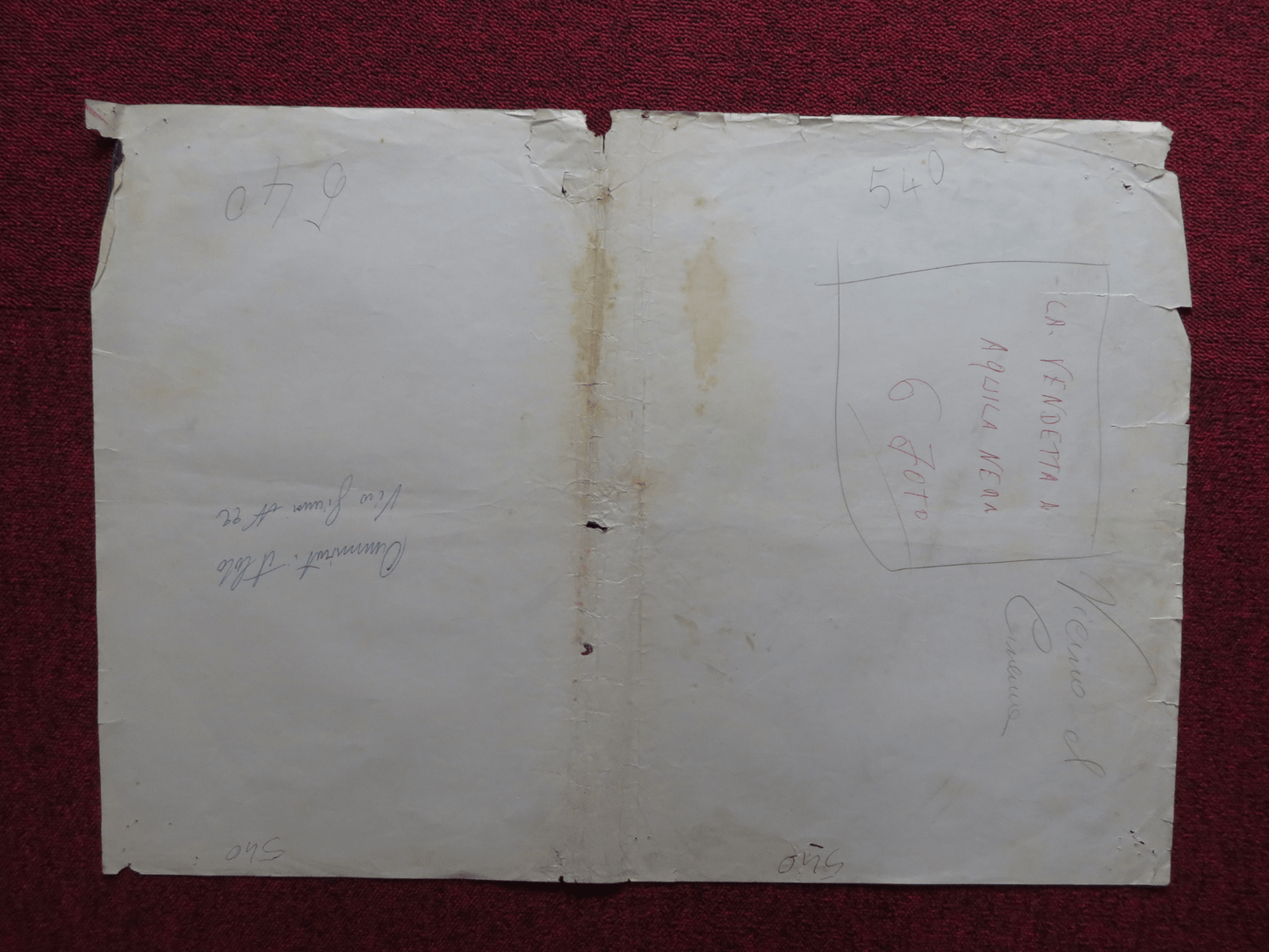 REVENGE OF BLACK EAGLE - A ITALIAN FOTOBUSTA POSTER ROSSANO BRAZZI 1951 Rendezvous Cinema Movie posters