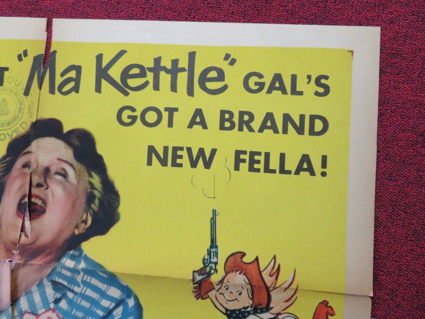 RICOCHET ROMANCE FOLDED US ONE SHEET POSTER MARJORIE MAIN CHILL WILLS 1954 Movie posters