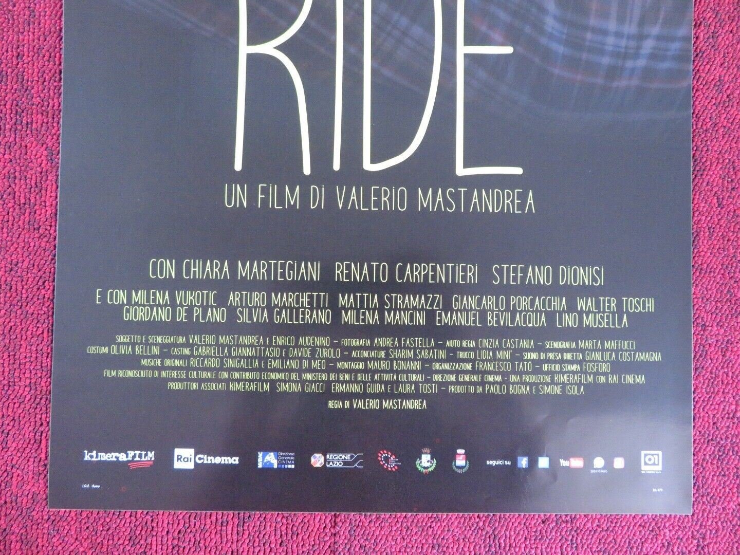RIDE ITALIAN LOCANDINA (26.5"x12.5") POSTER VALERIO MASTANDREA 2018 Movie posters