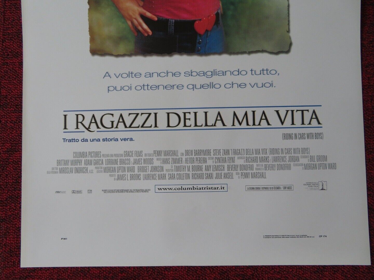 RIDING IN CARS WITH BOYS ITALIAN LOCANDINA (27.5"x13") POSTER D BARRYMORE '01 Movie posters