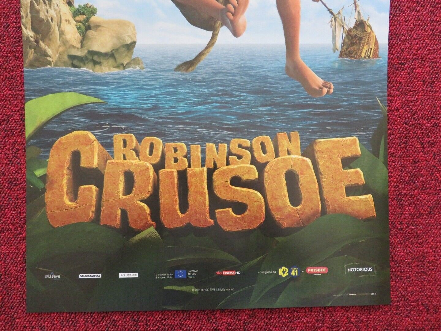 ROBINSON CRUSOE / the wild life ITALIAN LOCANDINA (26.5"x12.5") POSTER 2015 - Rendezvous Cinema