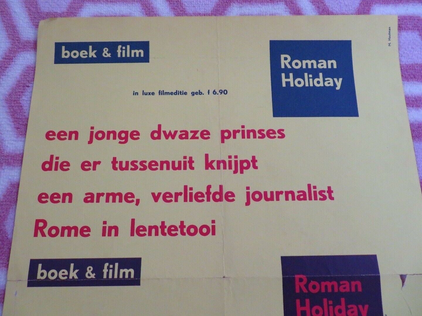 ROMAN HOLIDAY DUTCH (16.5"x 12") POSTER AUDREY HEPBURN GERGORY PECK 1953 Movie posters