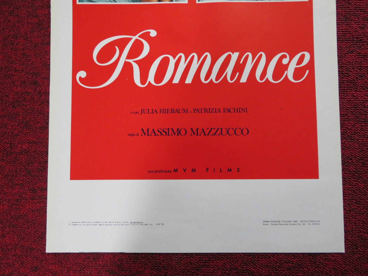 ROMANCE ITALIAN LOCANDINA POSTER WALTER CHIARI LUCA BARBARESCHI 1986 Rendezvous Cinema Movie posters