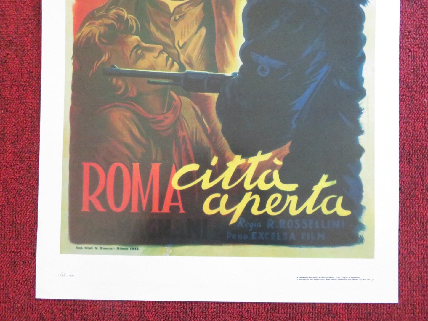 ROME, OPEN CITY ITALIAN LOCANDINA POSTER ALDO FABRIZI ROBERTO ROSSELLINI Rendezvous Cinema Movie posters