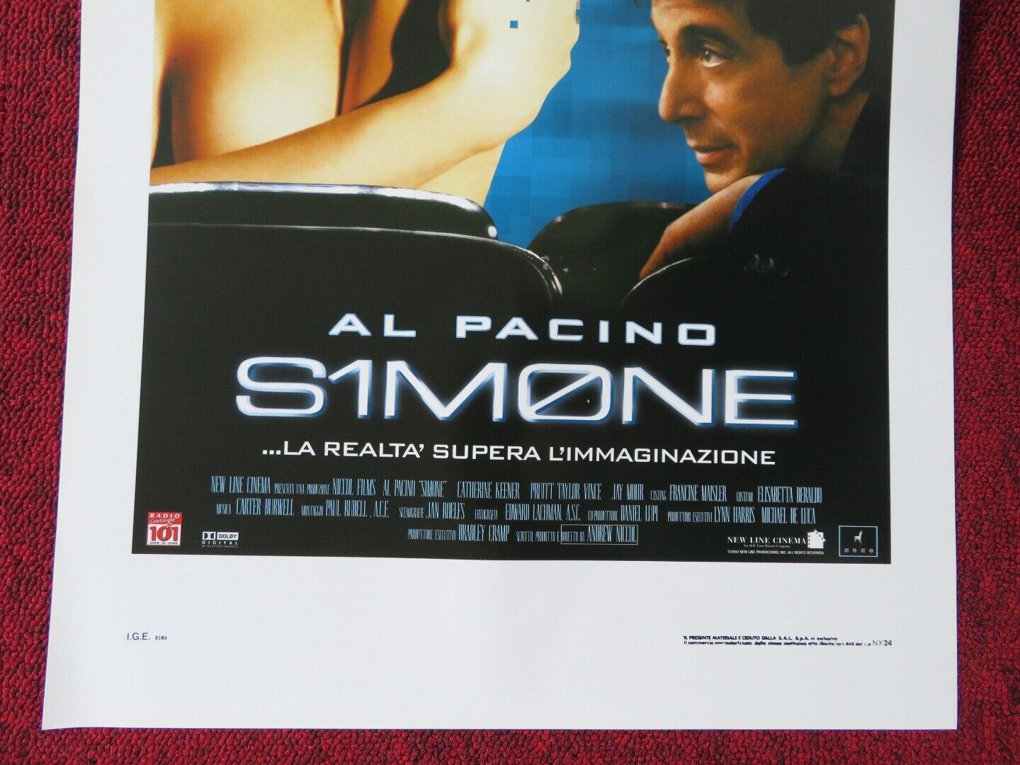 S1M0NE ITALIAN LOCANDINA (27.5"x13") POSTER AL PACINO CATHERINE KEENER 2002 - Rendezvous Cinema