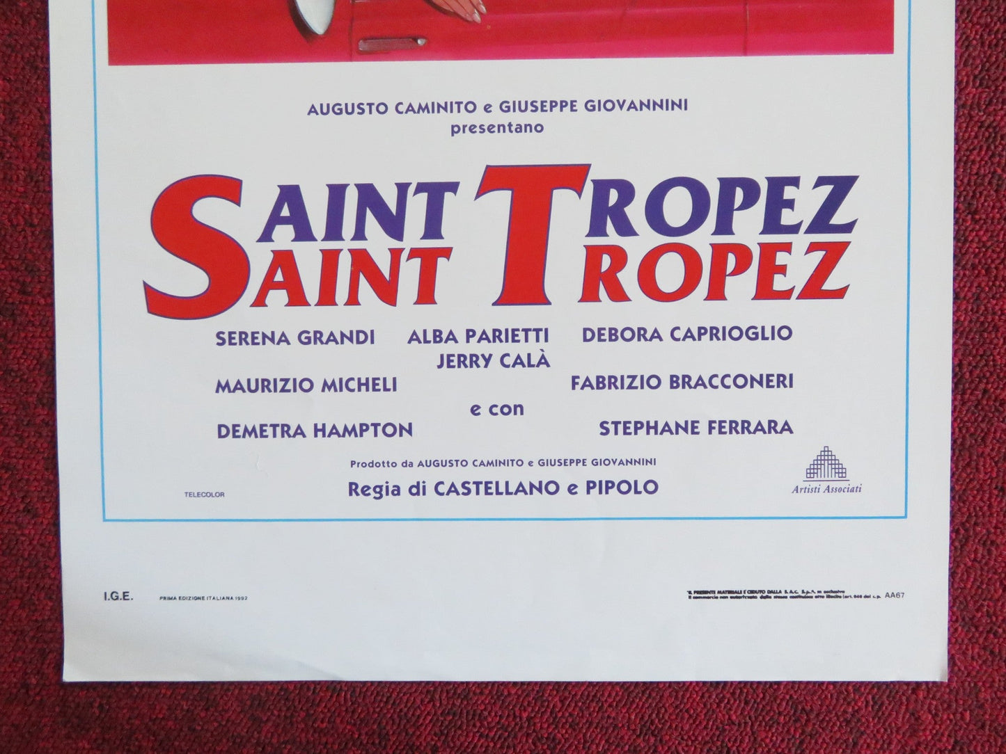 SAINT TROPEZ, SAINT TROPEZ ITALIAN LOCANDINA POSTER SERENA GRANDI 1992 Rendezvous Cinema Movie posters