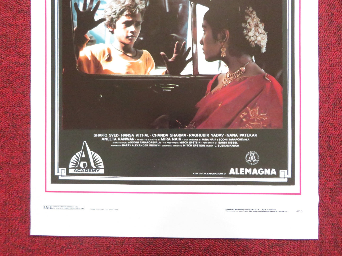 SALAAM BOMBAY! ITALIAN LOCANDINA POSTER SHAFIQ SYED HANSA VITHAL 1988 Rendezvous Cinema Movie posters