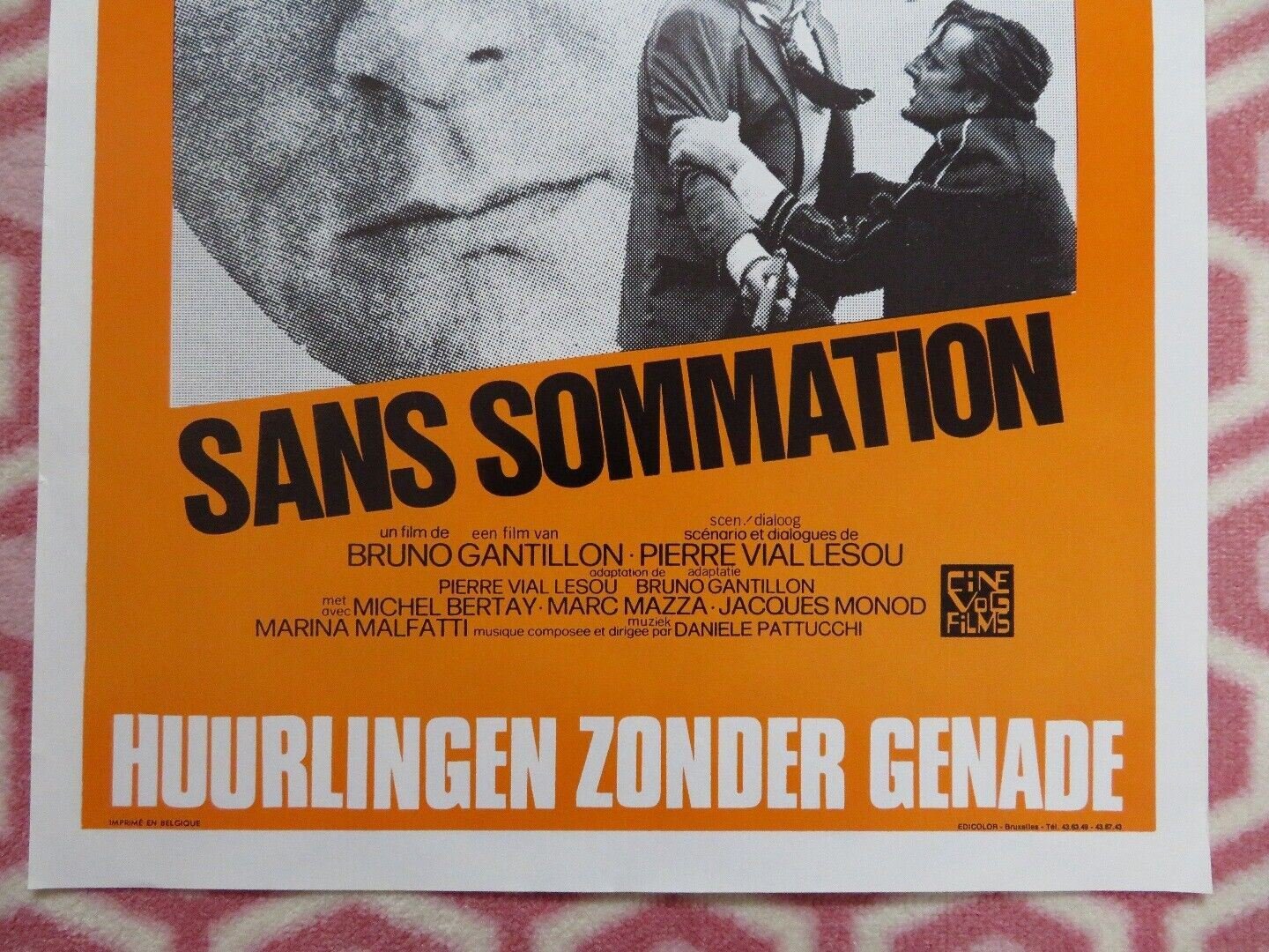 SANS SOMMATION / Without Warning BELGIUM POSTER BRUNO CREMER 1973 Movie posters