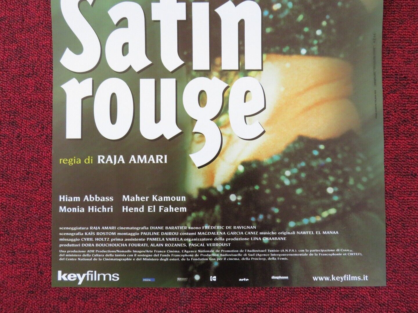 SATIN ROUGE ITALIAN LOCANDINA (25.5"x12.5") POSTER HIAM ABBASS MAHER KAMOUN '02 Rendezvous Cinema Movie posters