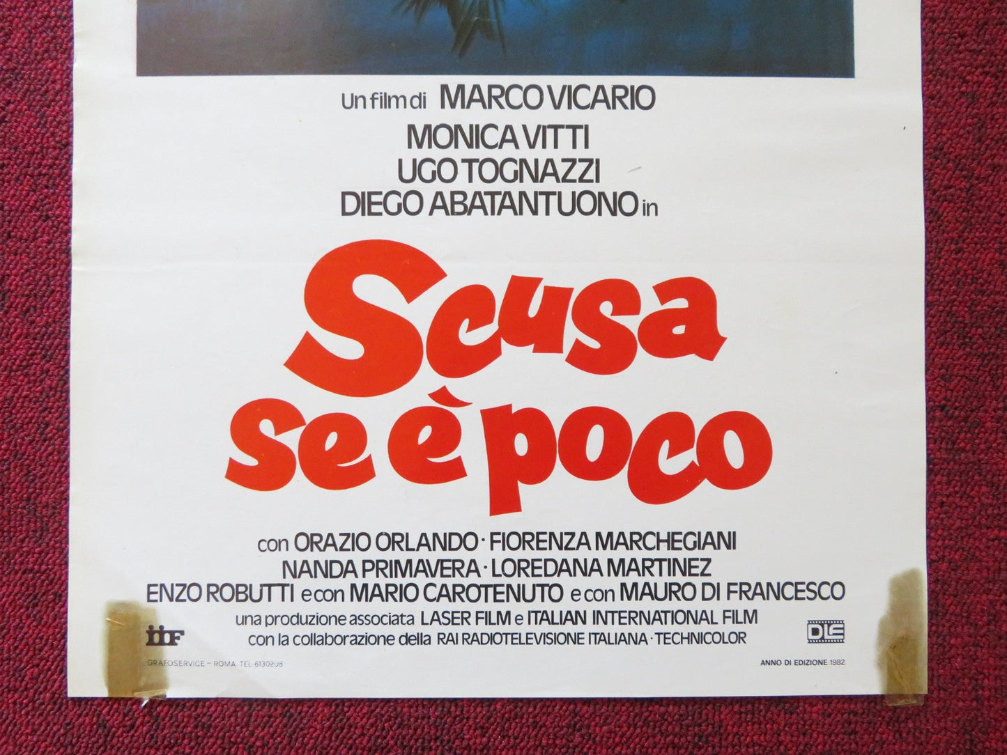 SCUSA SE E'POCO ITALIAN LOCANDINA POSTER MONICA VITTI UGO TOGNAZZI 1982 Rendezvous Cinema Movie posters