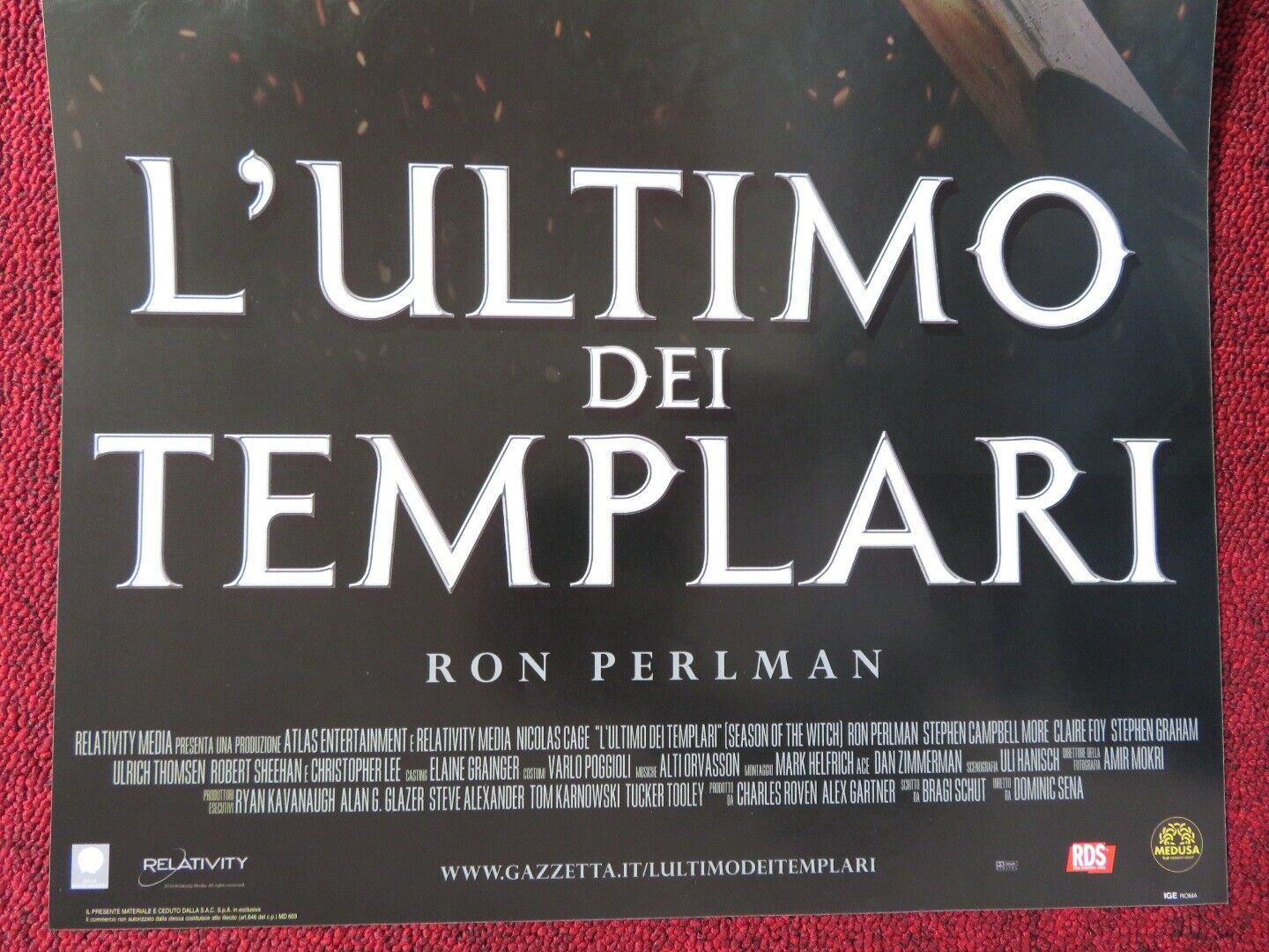 SEASON OF THE WITCH ITALIAN LOCANDINA (26.5"x12.5") POSTER NICOLAS CAGE 2011 - Rendezvous Cinema