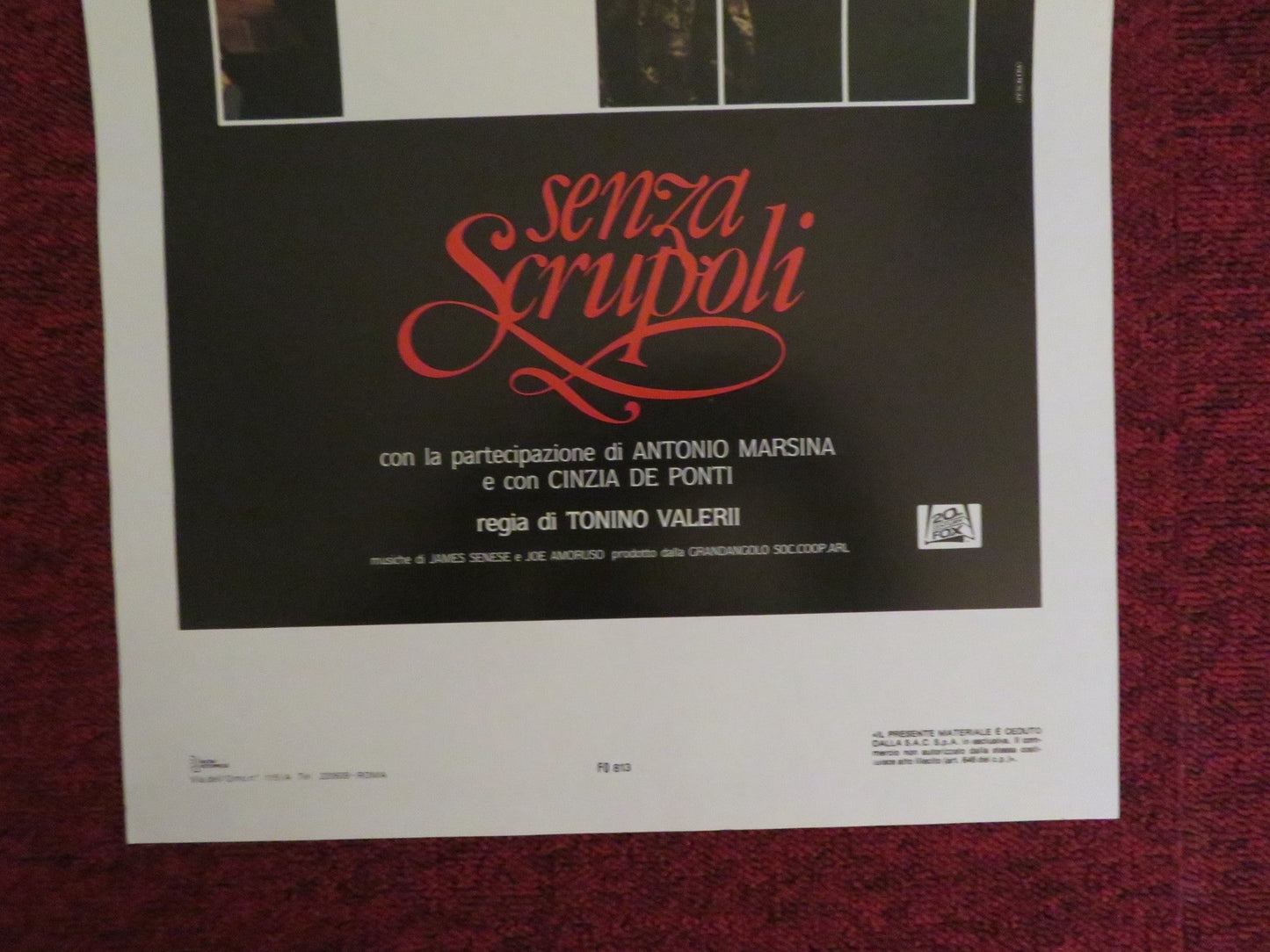 SENZA SRUPOLI ITALIAN LOCANDINA POSTER SANDRA WEY MARZIO HONORATO 1986 Rendezvous Cinema Movie posters