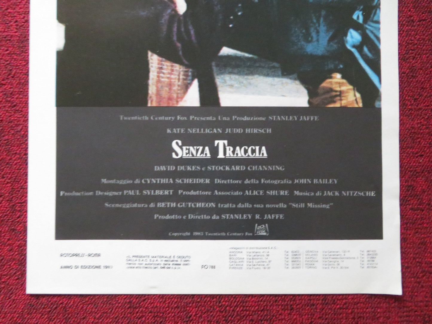 SENZA TRACCIA ITALIAN LOCANDINA POSTER KATE NELLIGAN JUDD HIRSCH 1983 Rendezvous Cinema Movie posters