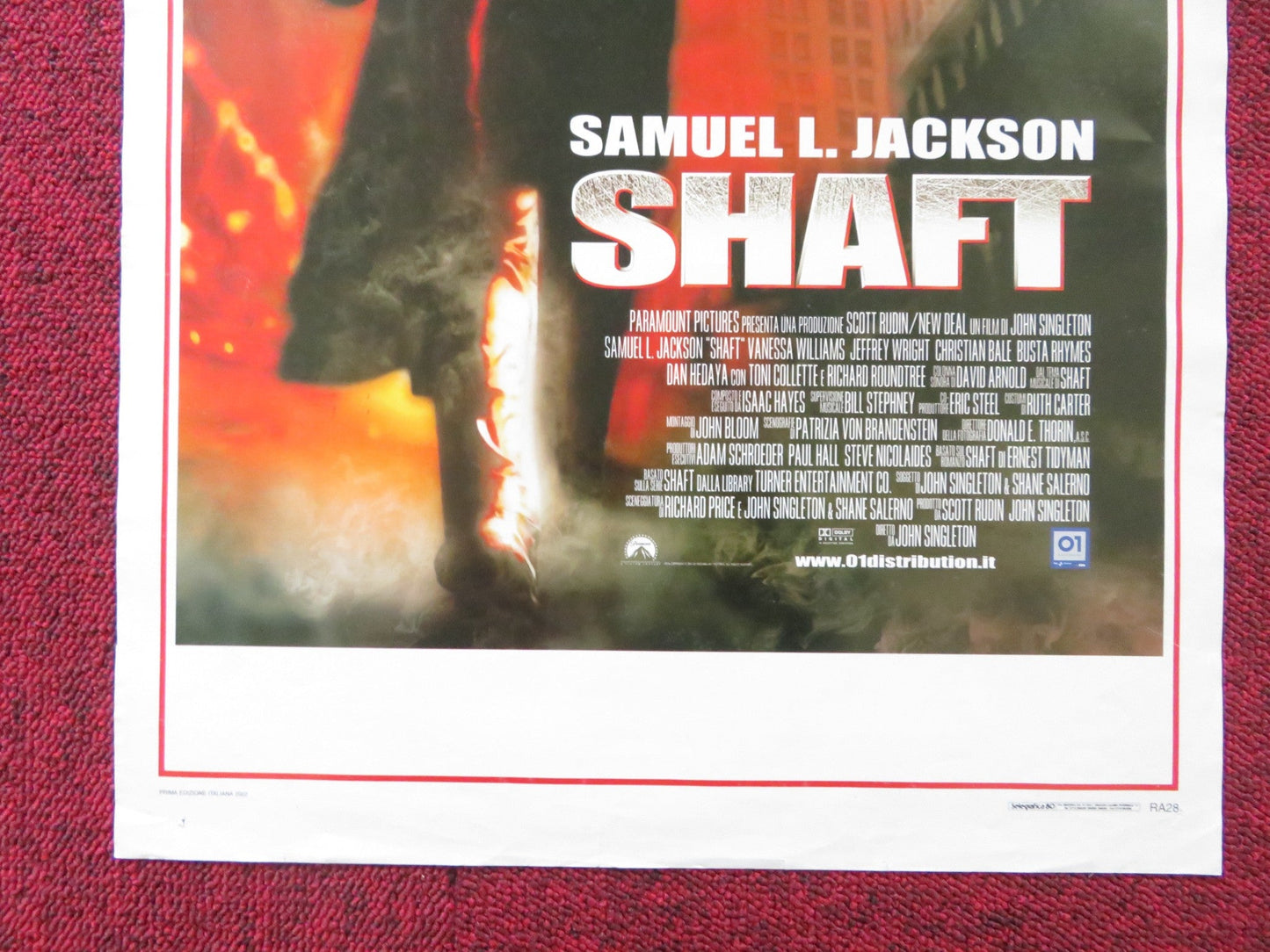 SHAFT ITALIAN LOCANDINA POSTER SAMUEL L. JACKSON VANESSA WILLIAMS 2000 Rendezvous Cinema Movie posters