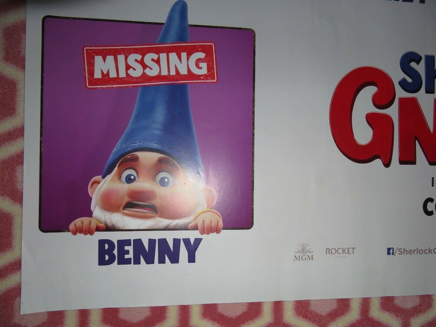 SHERLOCK GNOMES QUAD (30"x 40") ROLLED POSTER EMILY BLUNT MICHAEL CAINE 2018 Movie posters