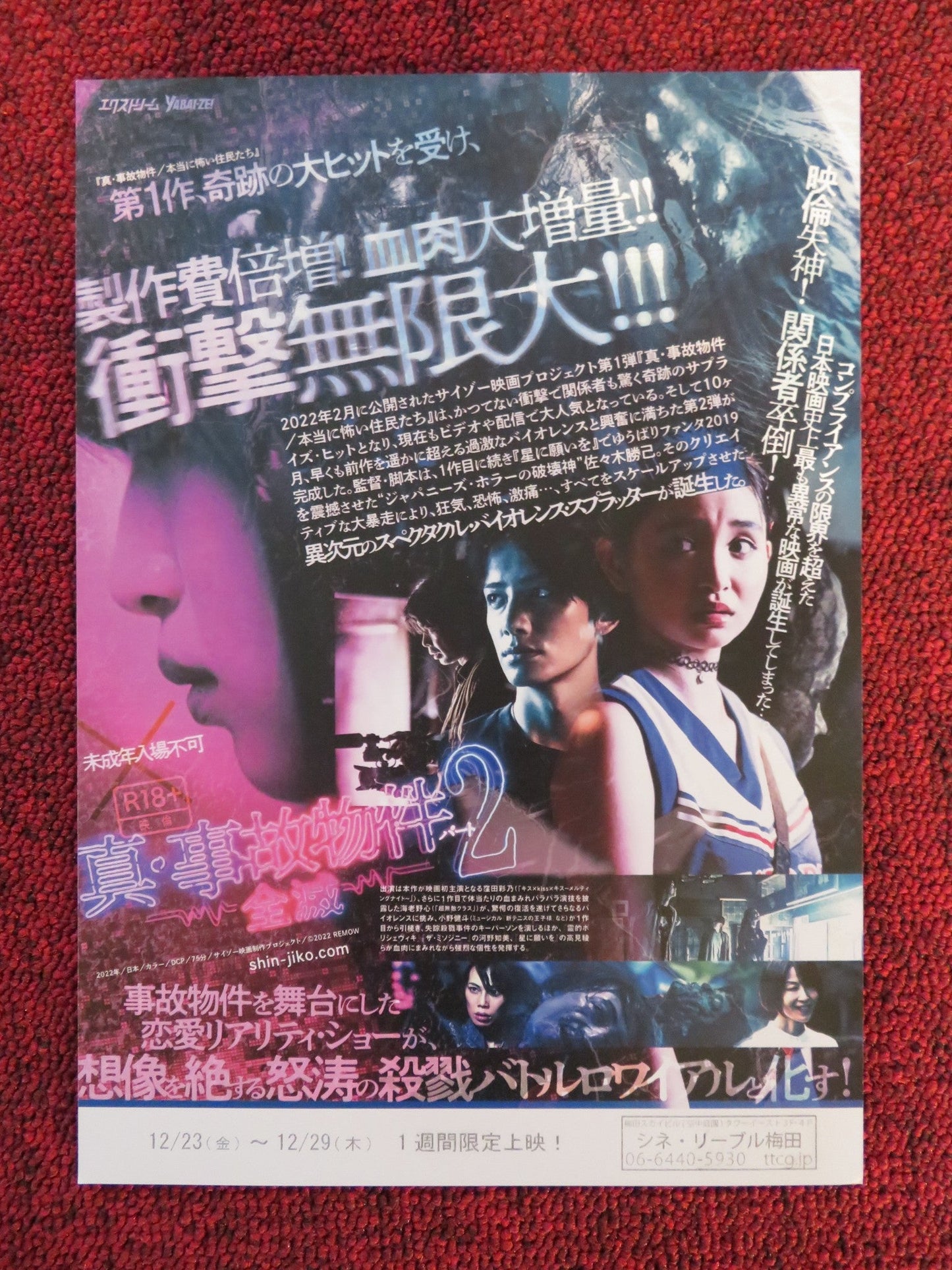 SHIN JIKO BUKKEN PART 2 JAPANESE CHIRASHI (B5) POSTER COCORO EBINO KUBOTA 2022 Rendezvous Cinema Movie posters