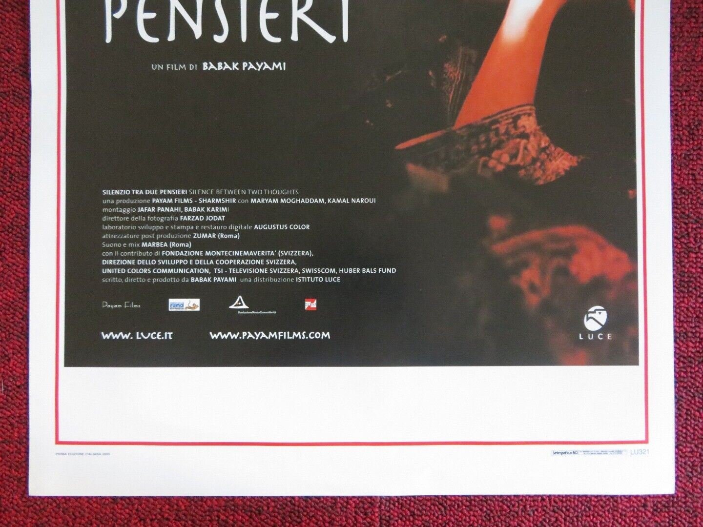 SILENZIO TRA DUE PENSIERI ITALIAN LOCANDINA (27.5"x13") POSTER BABAK PAYAMI 2003 - Rendezvous Cinema