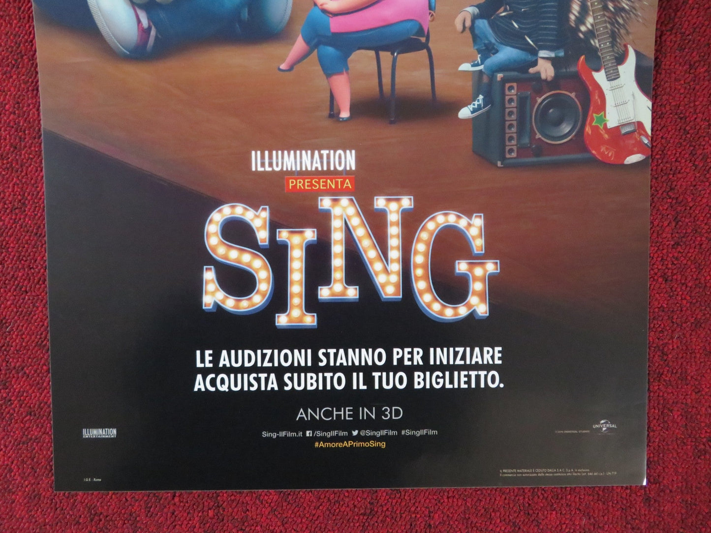 SING ITALIAN LOCANDINA POSTER REESE WITHERSPOON MCCONAUGHEY 2016 Rendezvous Cinema Movie posters