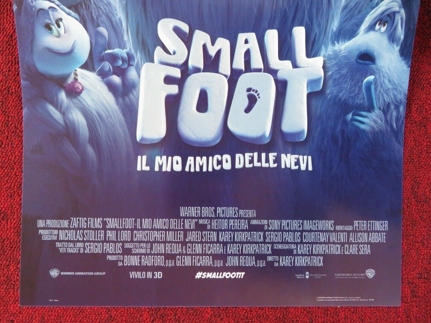 SMALL FOOT ITALIAN LOCANDINA (26.5"x12.5") POSTER LORENZO LICITRA 2008 Movie posters