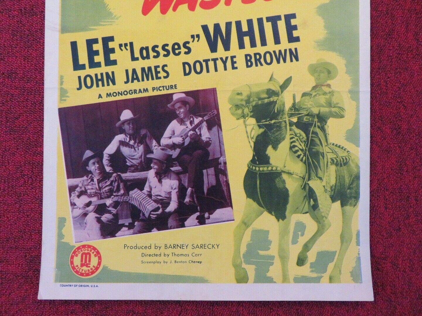 SONG OF THE WASTELAND US INSERT (14"x 36") POSTER JIMMY WAKELY 1947 Movie posters