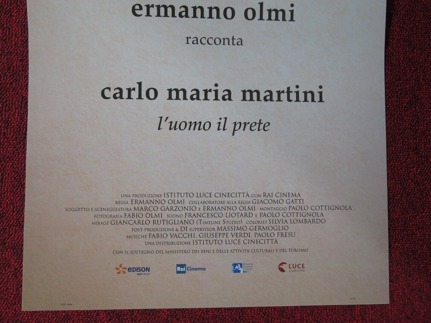 SONO UNO DI VOI ITALIAN LOCANDINA (26.5"x12.5") POSTER CARLO MARIA MARTINI 2017 Movie posters