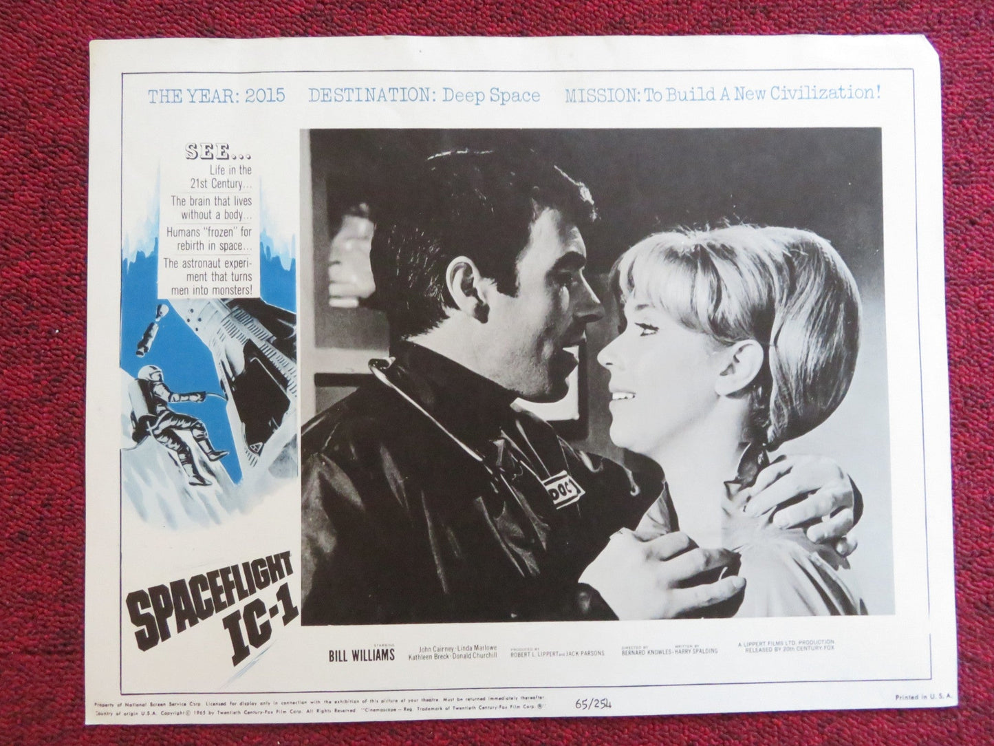 SPACEFLIGHT IC - 1: AN ADVENTURE IN SPACE US LOBBY CARD FULL SET B. WILLIAMS 1965 Rendezvous Cinema Movie posters