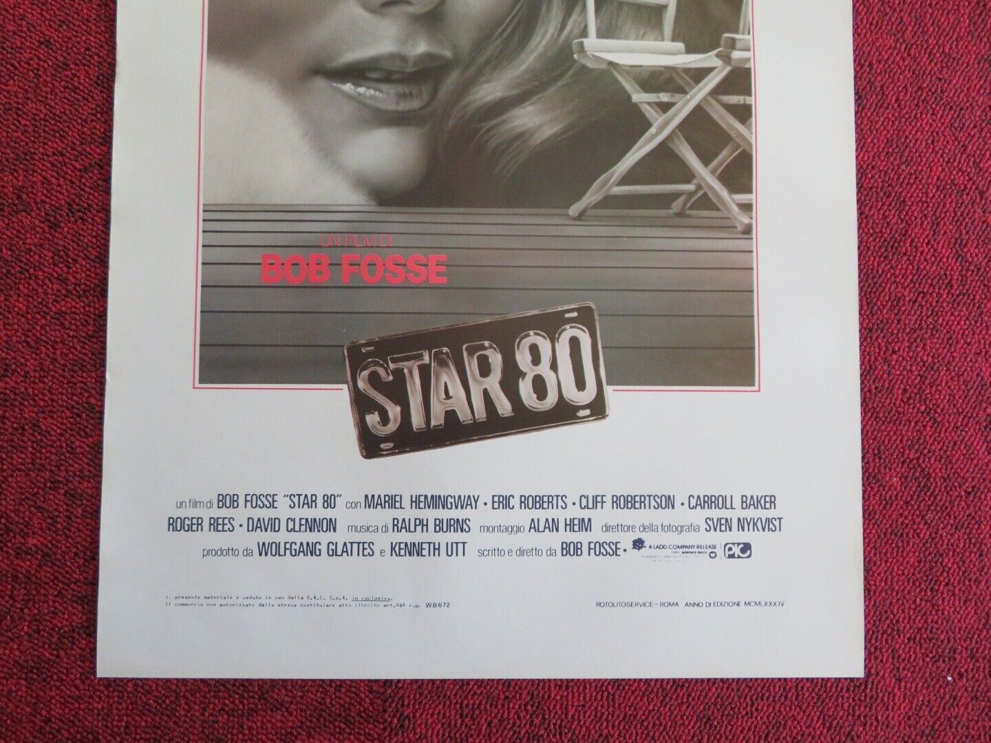 STAR 80 ITALIAN LOCANDINA (27.5"x13") POSTER BOB FOSSE MARIEL HEMINGWAY 1983 Movie posters