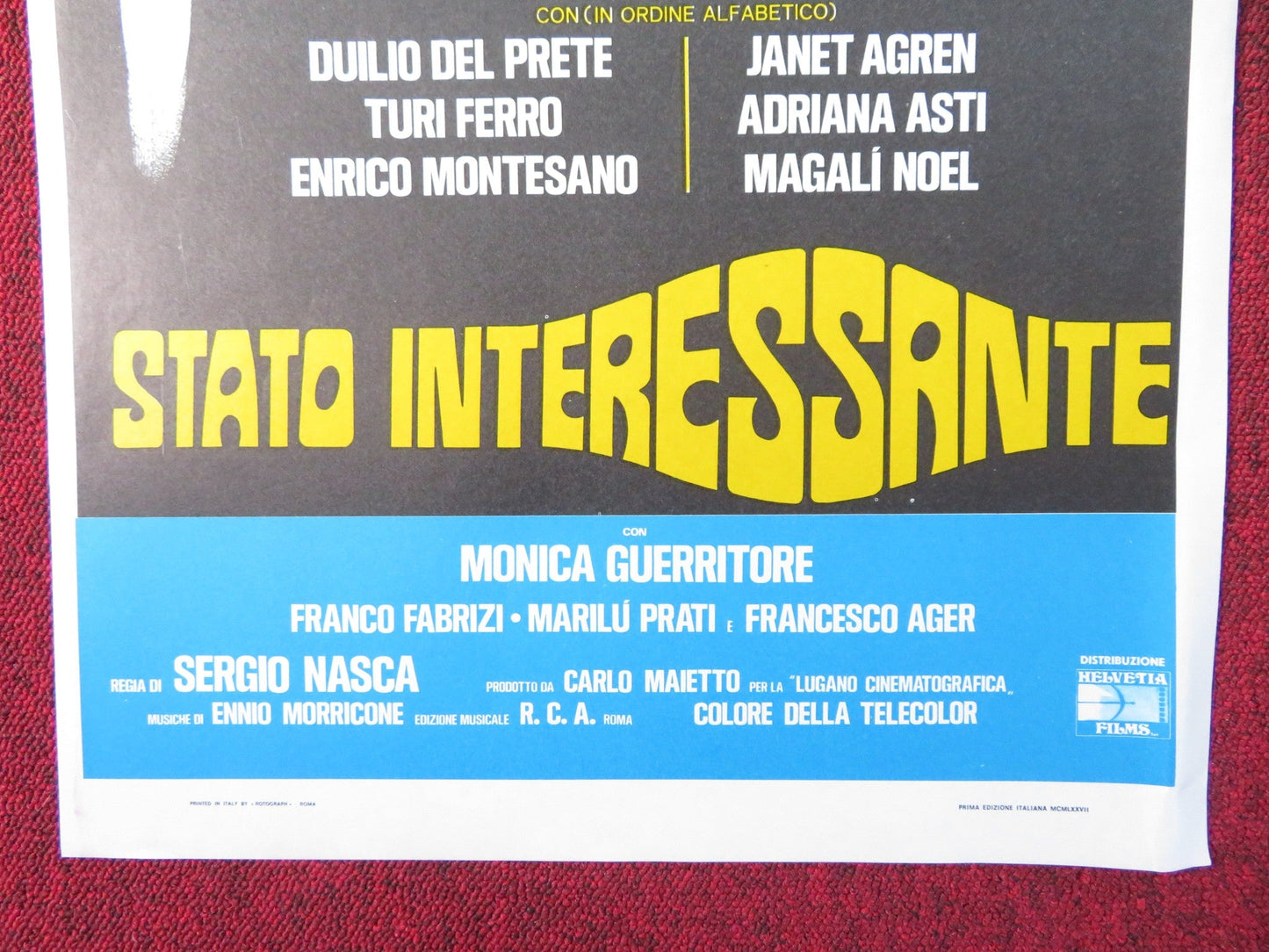 STATO INTERESSANTE ITALIAN LOCANDINA POSTER DUILIO DEL PRETE JANET AGREN 1977 Rendezvous Cinema Movie posters