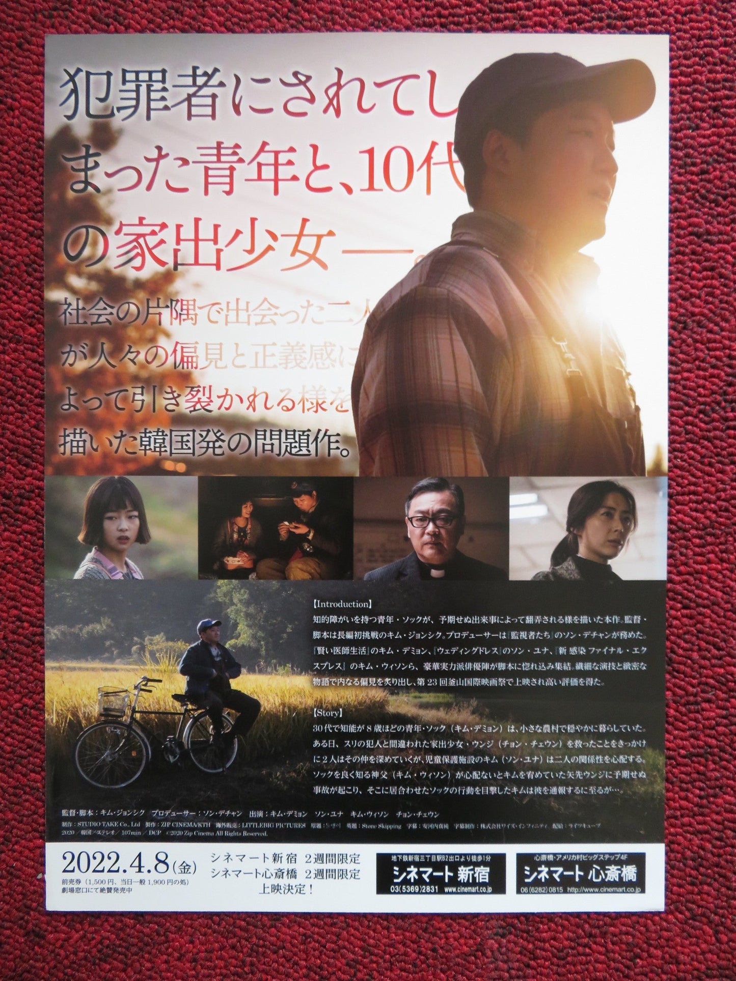 STONE SKIPPING JAPANESE CHIRASHI (B5) POSTER KIM DAE - MYUNG 2020 Rendezvous Cinema Movie posters
