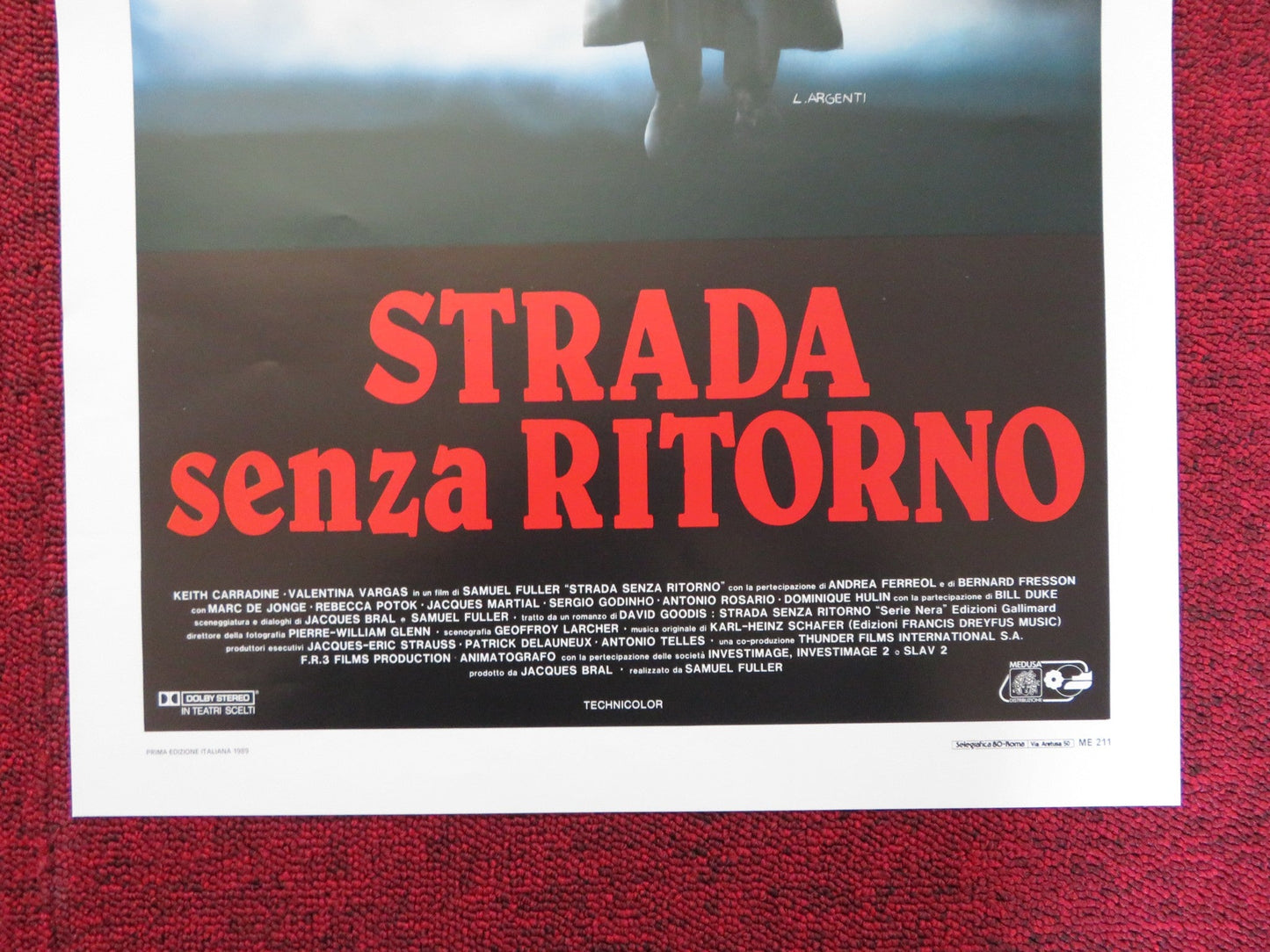STRADA SENZA RITORNO ITALIAN LOCANDINA POSTER KEITH CARRADINE V. VARGAS 1989 Rendezvous Cinema Movie posters