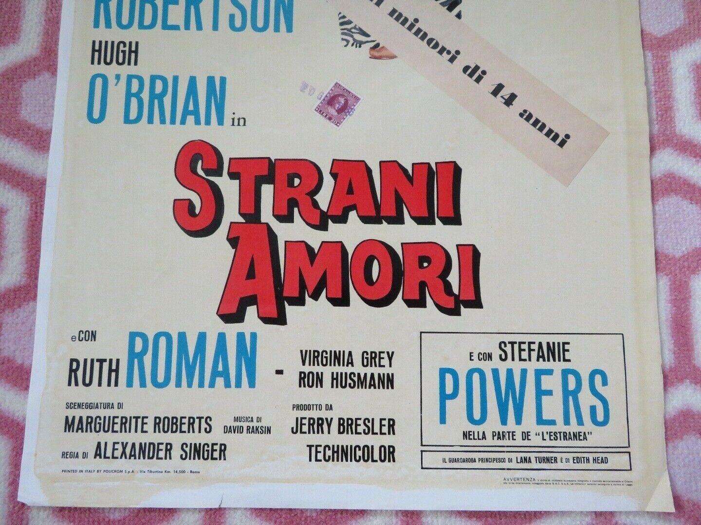 STRANI AMORI/ Love Has Many Faces ITALIAN LOCANDINA (27.5"x 13") POSTER 1965 Movie posters