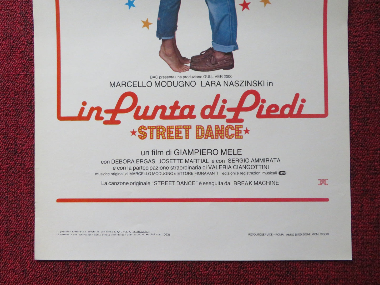 STREET DANCE ITALIAN LOCANDINA POSTER MARCELLO MODUGNO LARA LAMBERTI 1984 Rendezvous Cinema Movie posters
