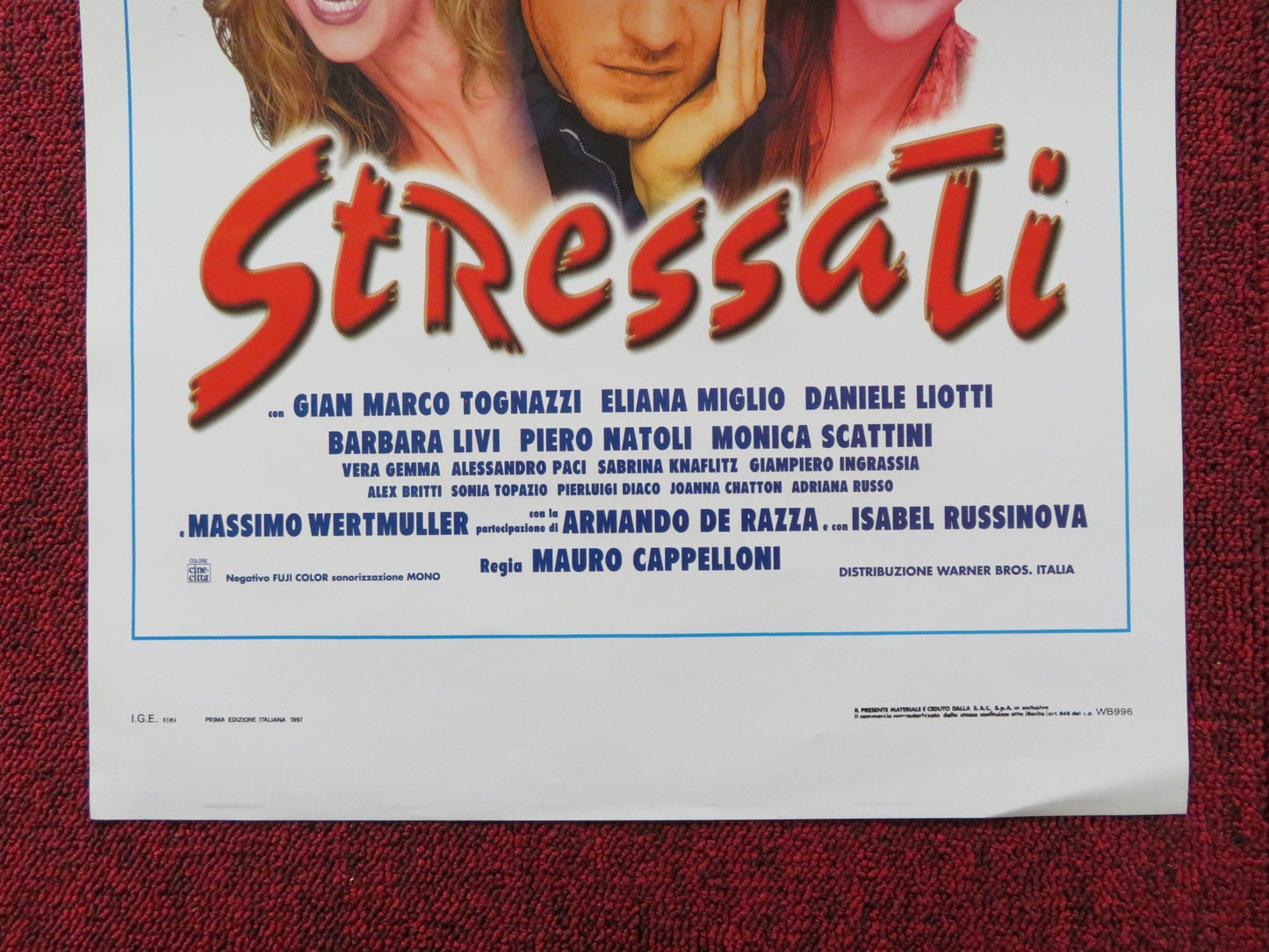 STRESSATI ITALIAN LOCANDINA POSTER GIANMARCO TOGNAZZI ELIANA MIGLIO 1997 Rendezvous Cinema Movie posters