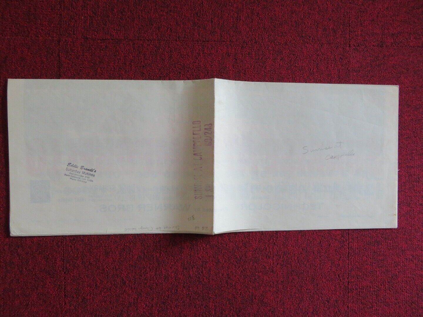 SUNRISE AT CAMPOBELLO FOLDED US ONE SHEET POSTER LUDMILA SAVELYEVA 1960 - Rendezvous Cinema